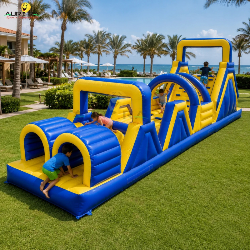 Kids Outdoor House With Slide - New Style Inflatable Bouncy Obstacle Course