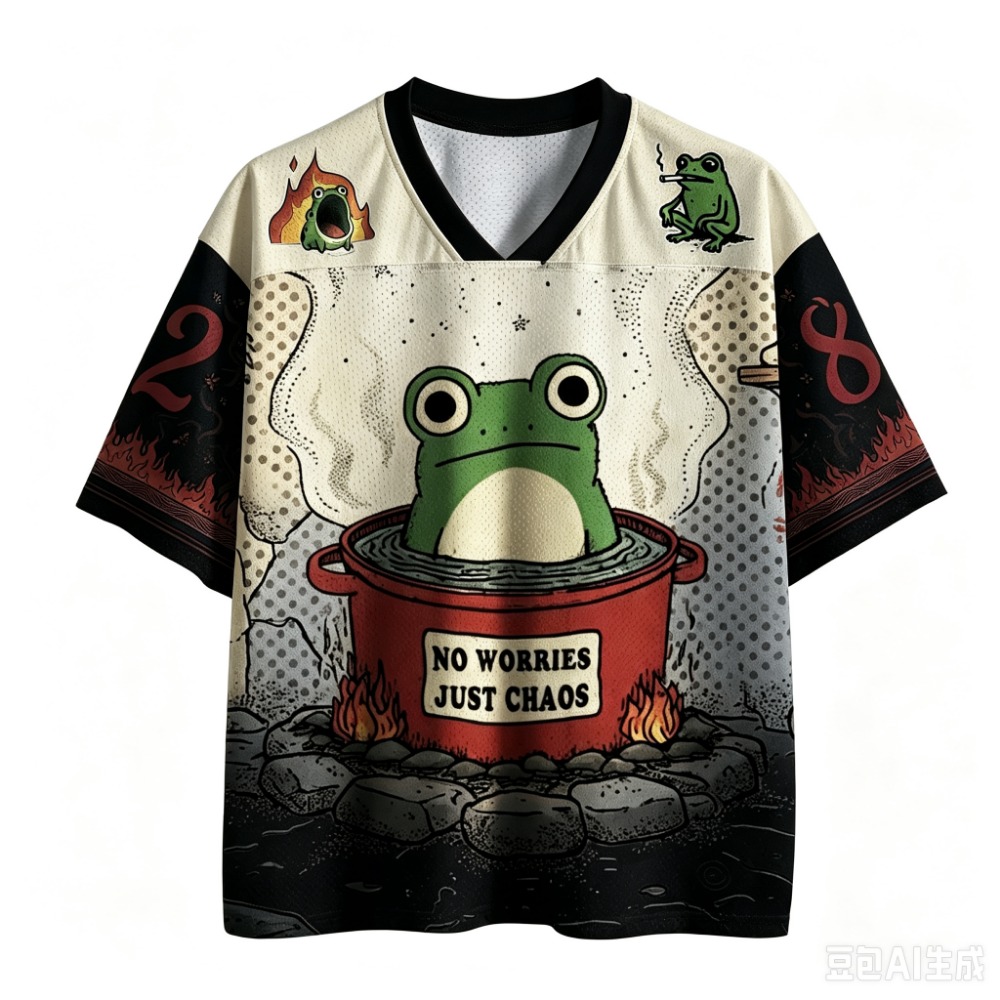 Kids Outdoor Outfit - Cartoon Frog Pattern 3D Printed Tshirt