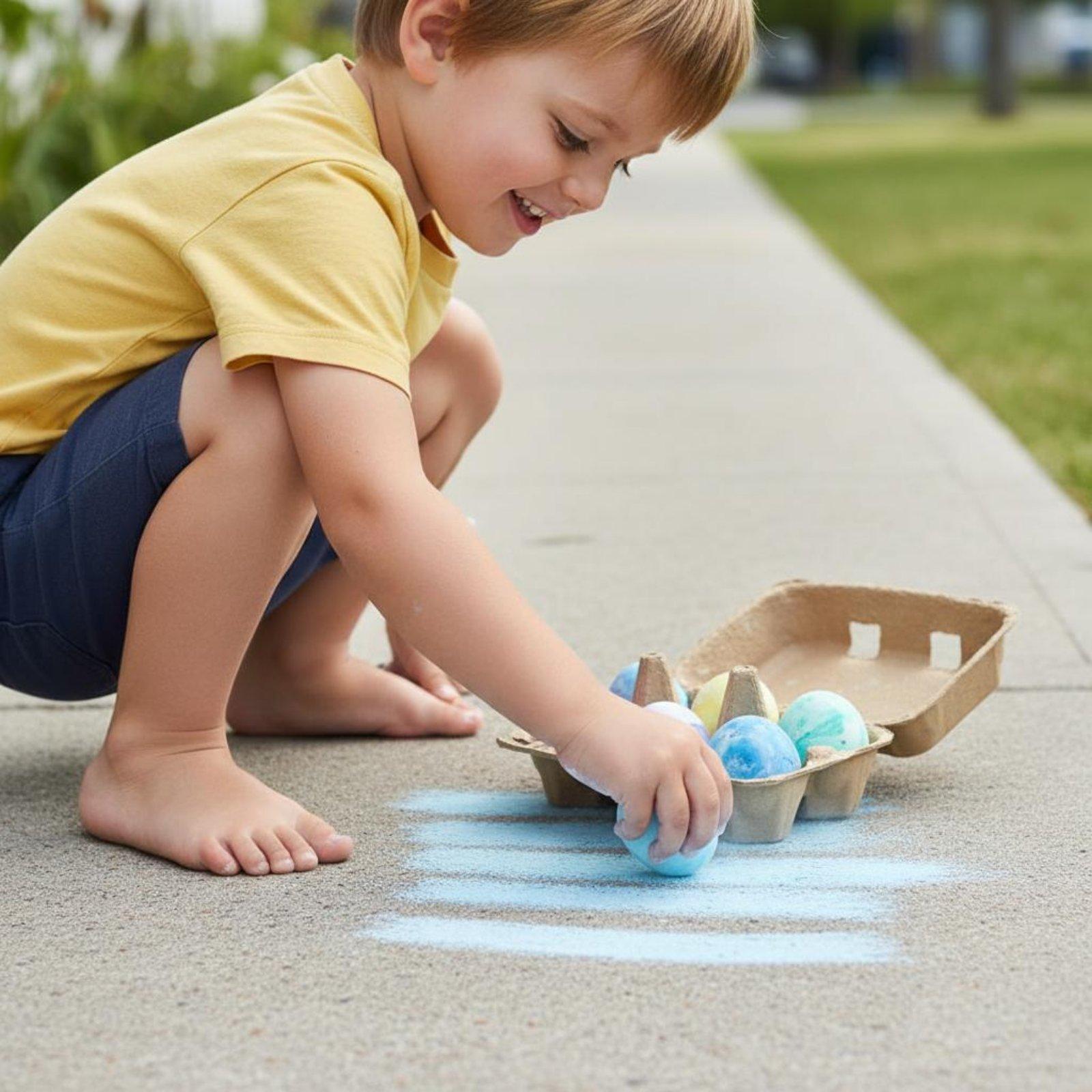 Chalk Outdoor Jumbo - Egg Shaped Sidewalk Chalk for Kids