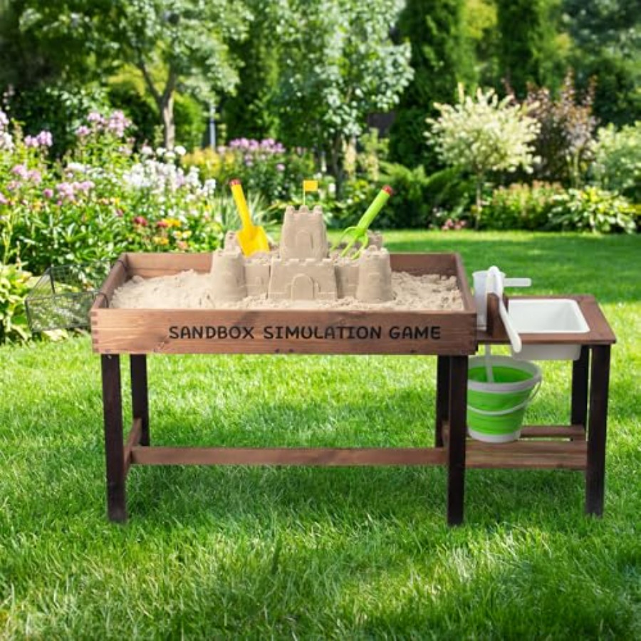 Kids Outdoor Wooden Table - Outdoor wooden sand table for kids