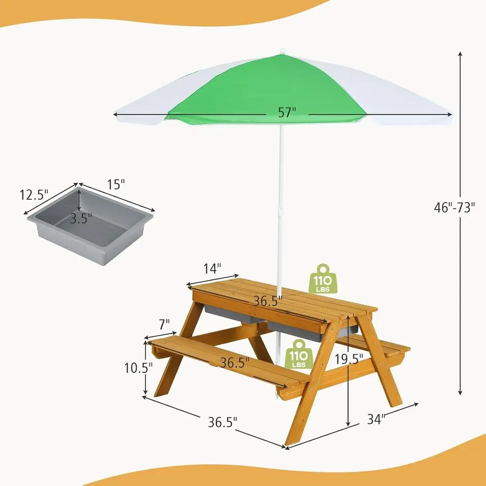 3-in-1 Height-Adjustable Umbre - đánh giá và giá Kids Outdoor Umbrella For Table