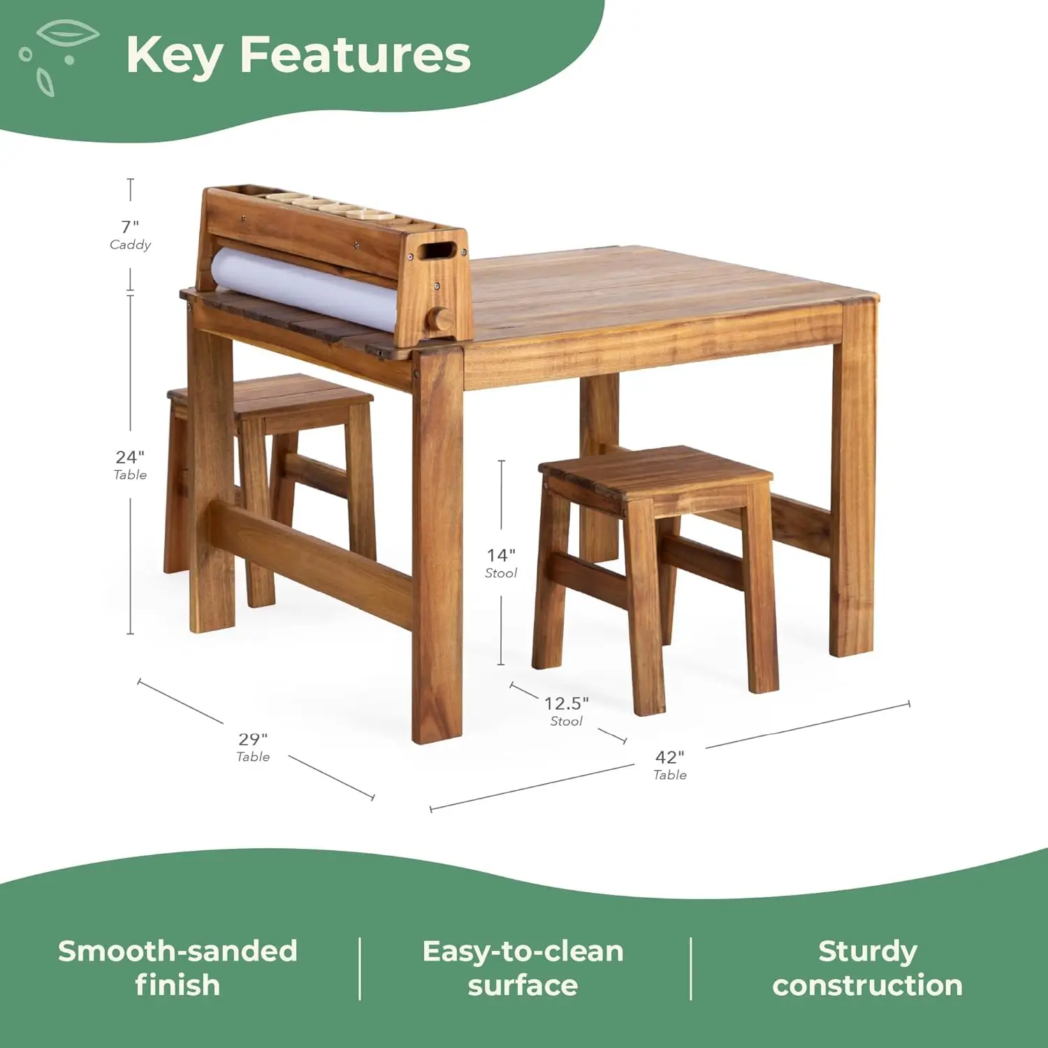 Acadia Outdoor Art Table and S - đánh giá và giá Kids Outdoor Wooden Table