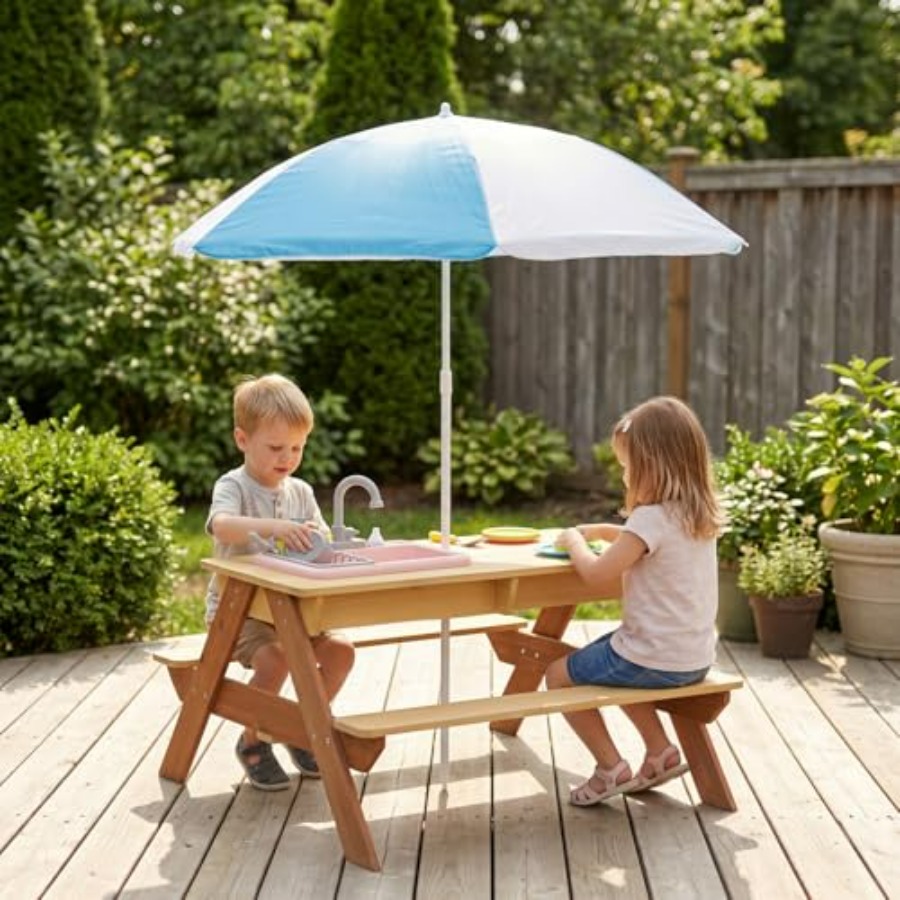 Outdoor kids picnic table with - đánh giá và giá Kids Outdoor Umbrella For Table