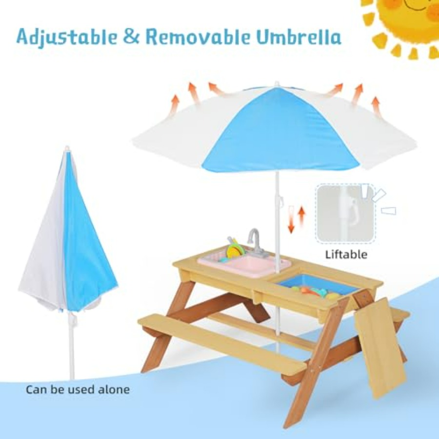 Outdoor kids picnic table with - đánh giá và giá Kids Outdoor Umbrella For Table