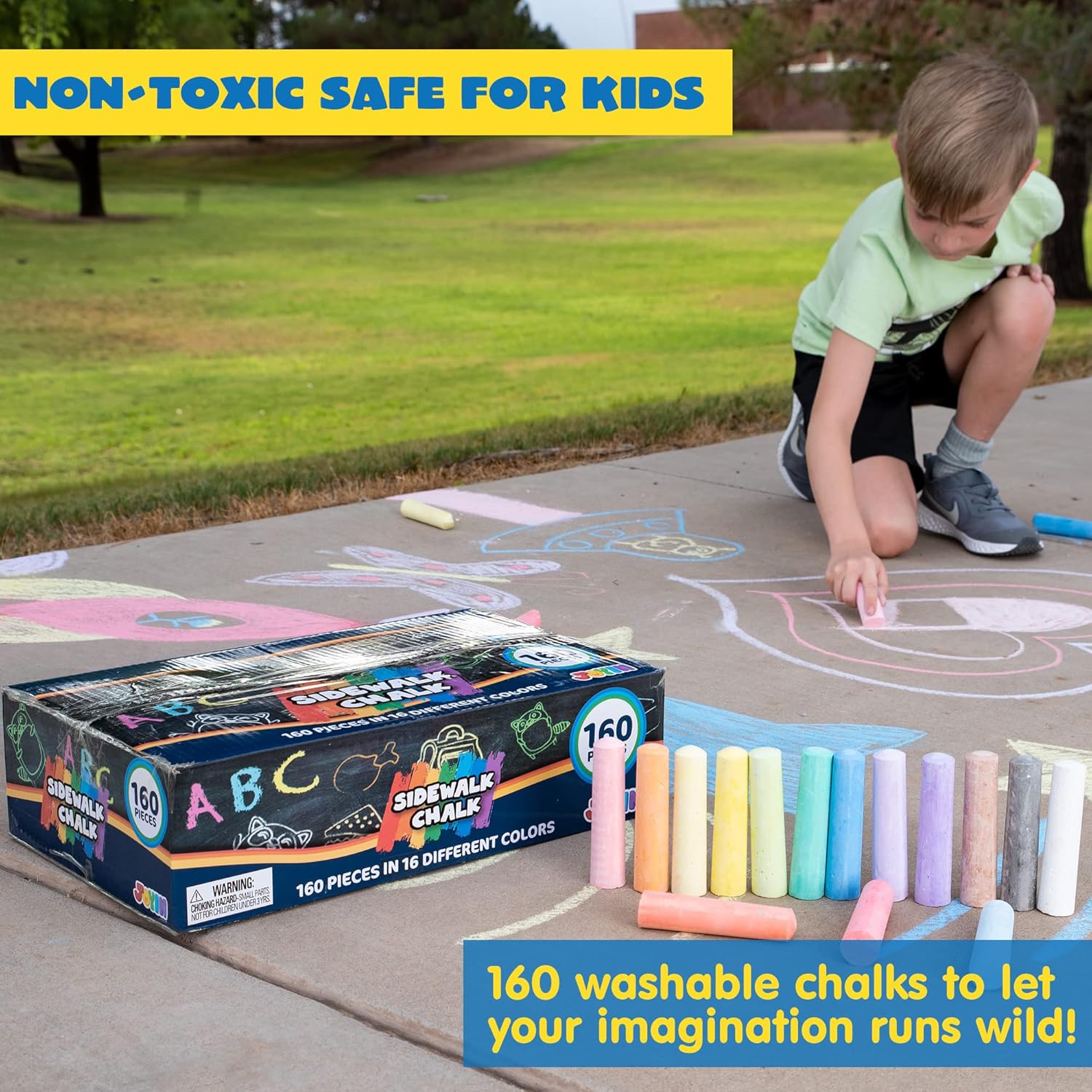 160 PCS Sidewalk Chalks Set No - đánh giá và giá Chalk Outdoor Jumbo
