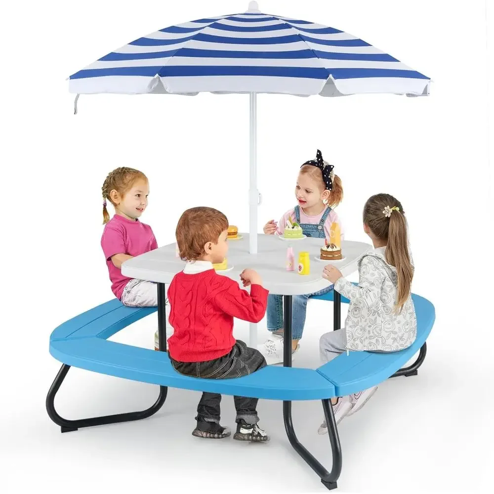 8-Person Kids Picnic Table wit - đánh giá và giá Kids Outdoor Umbrella For Table