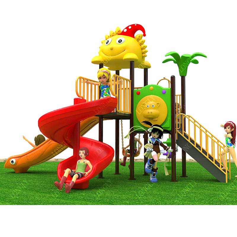 Commercial Plastic Slide 450x2 - đánh giá và giá Kids Outdoor Playground