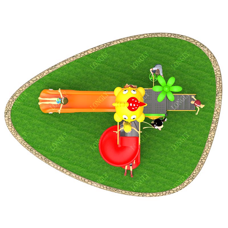 Commercial Plastic Slide 450x2 - đánh giá và giá Kids Outdoor Playground