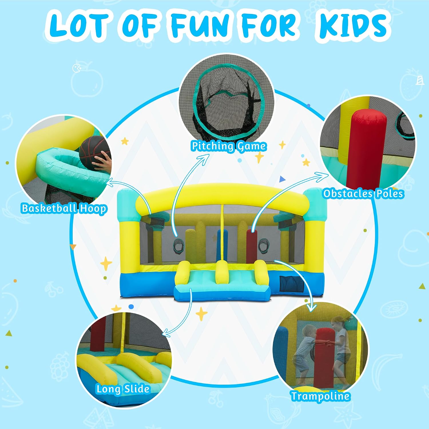 Big Bounce House,15 x 14.8 FT  - đánh giá và giá Kids Outdoor House With Slide