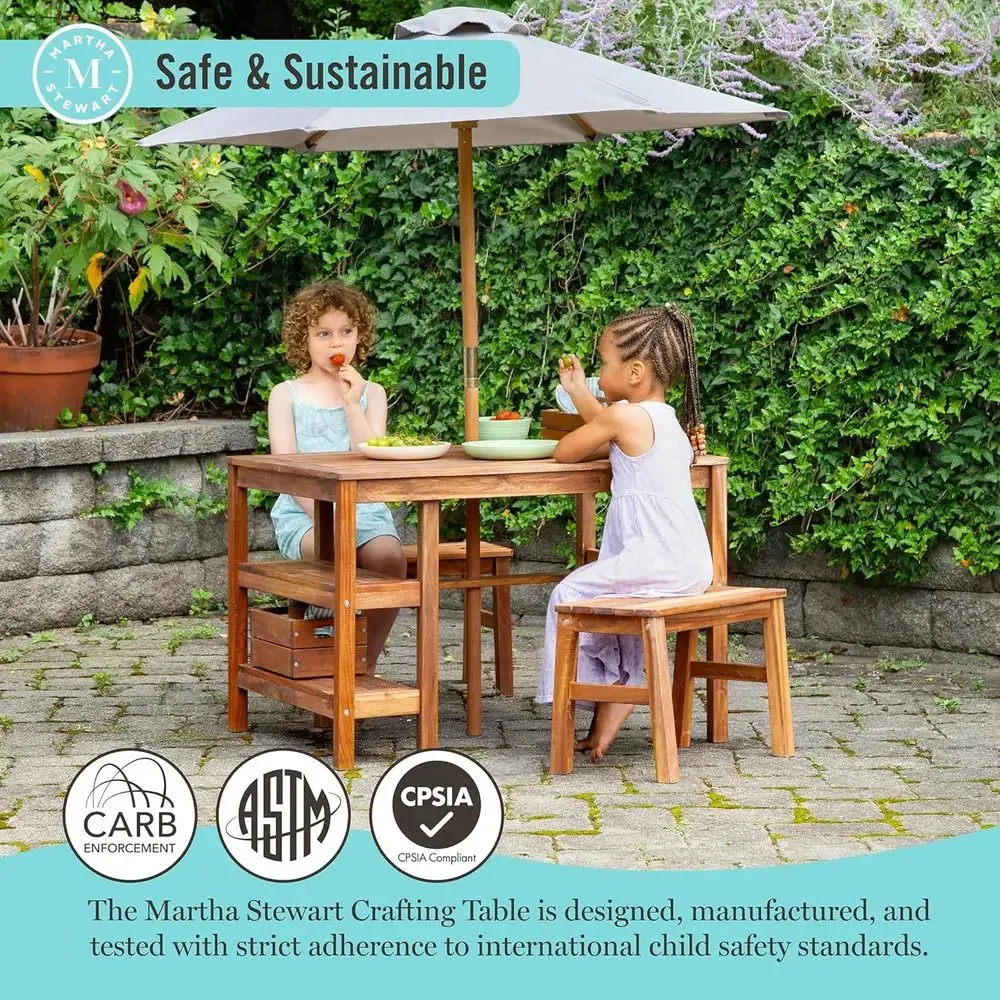 Kids Outdoor Crat Table, Bench - đánh giá và giá Kids Outdoor Umbrella For Table