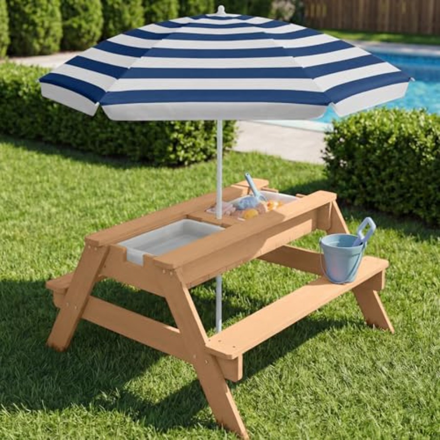 Outdoor kids picnic table with - đánh giá và giá Kids Outdoor Umbrella For Table