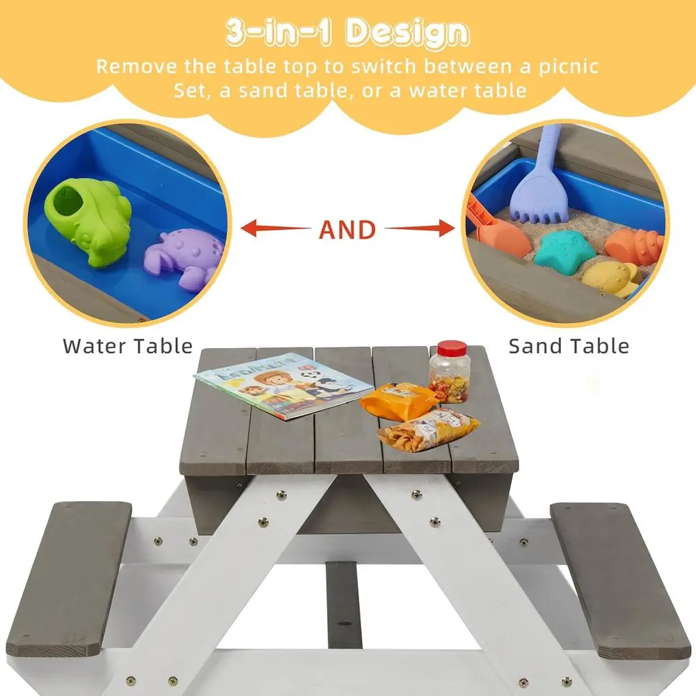Convertible 3-in-1 Wooden Picn - đánh giá và giá Kids Outdoor Umbrella For Table