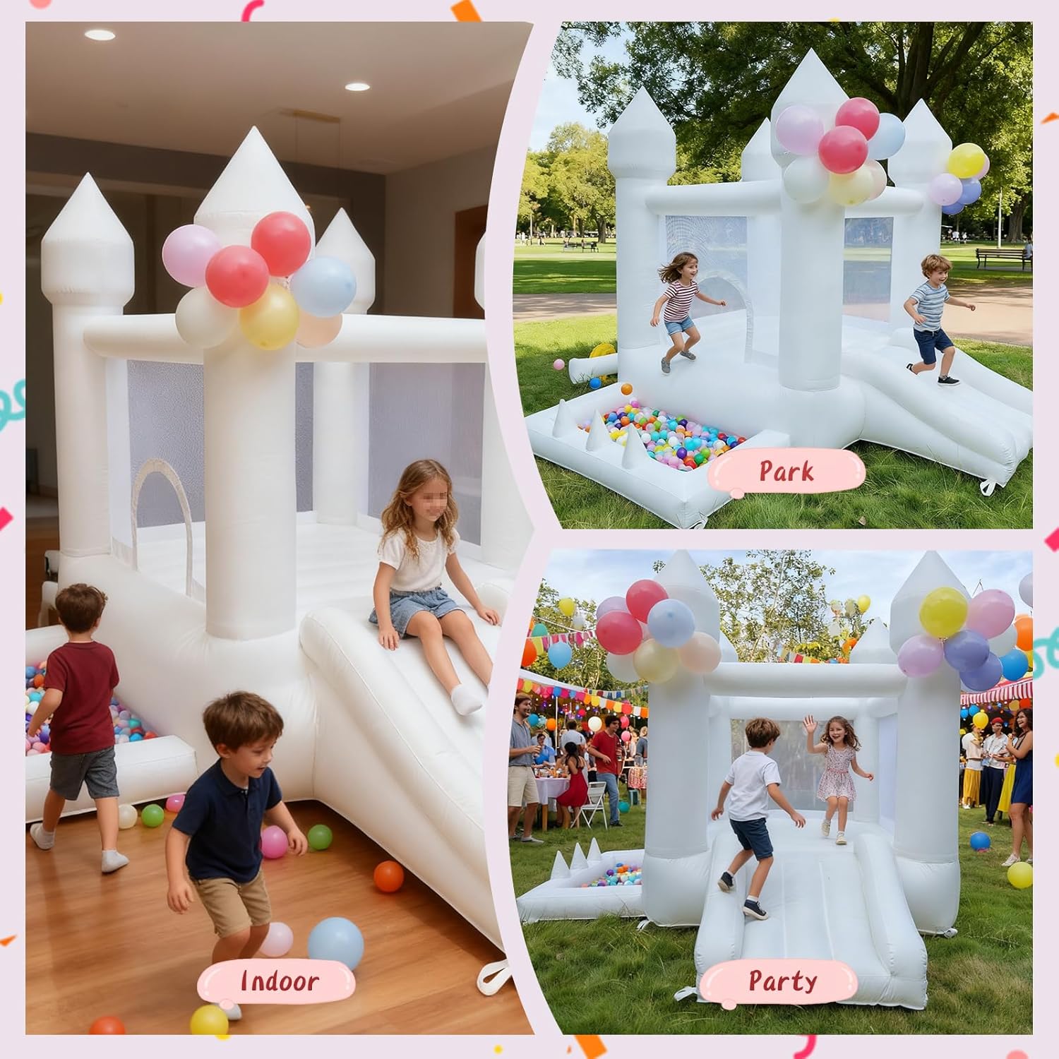 White Bounce House, Indoor and - đánh giá và giá Kids Outdoor House With Slide