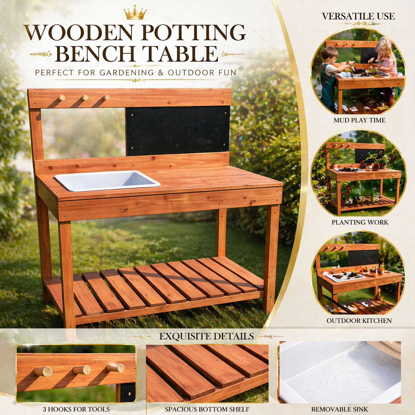 Wooden Potting Benches For Chi - đánh giá và giá Kids Outdoor Tools