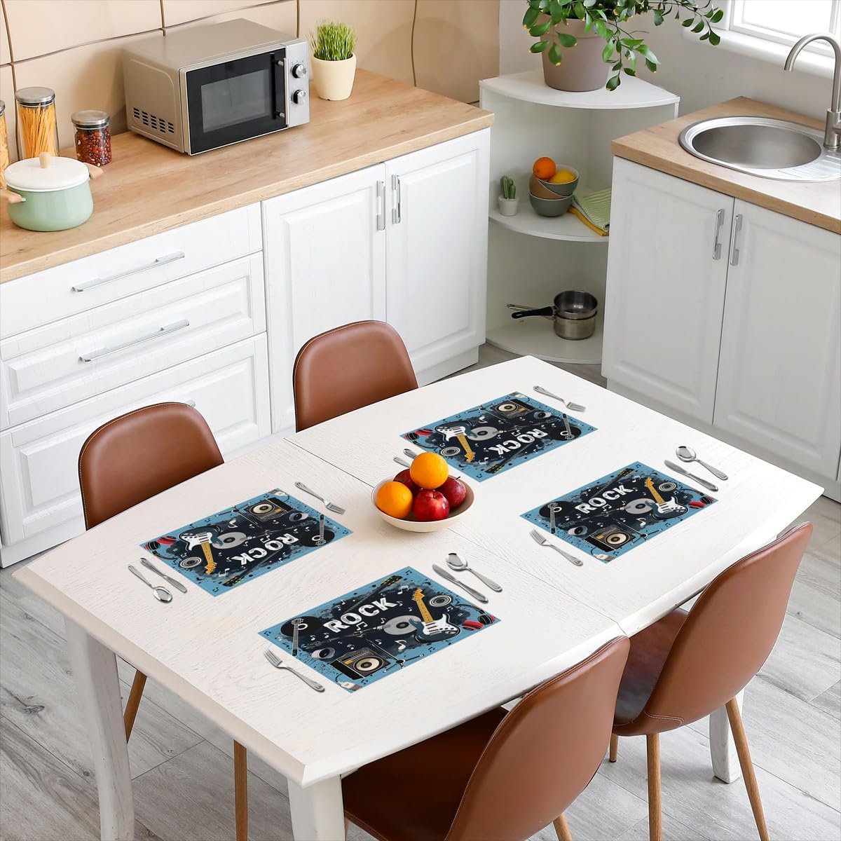 Rock Music Placemats Set of 4  - đánh giá và giá Kids Outdoor Dining Table