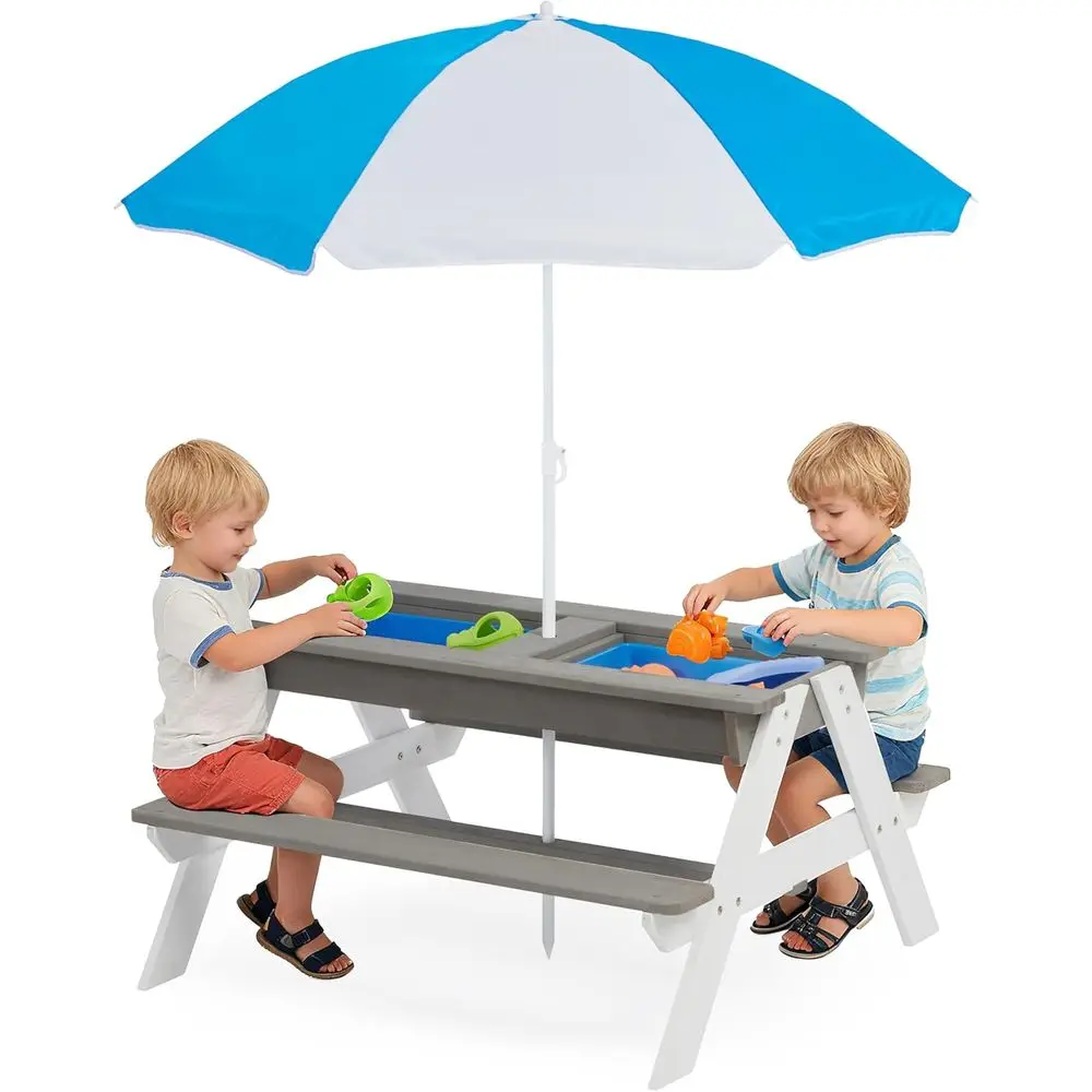 Convertible 3-in-1 Wooden Picn - đánh giá và giá Kids Outdoor Umbrella For Table