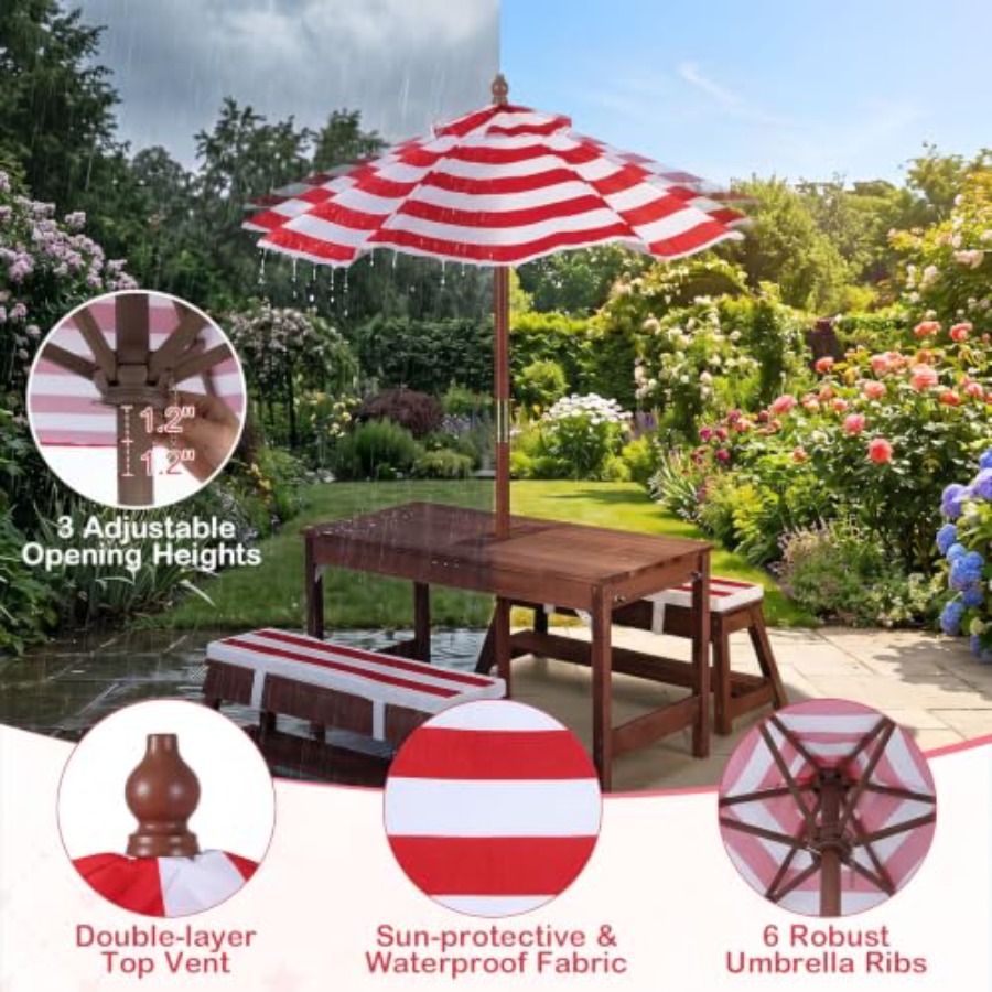 Outdoor kids picnic table for  - đánh giá và giá Kids Outdoor Umbrella For Table