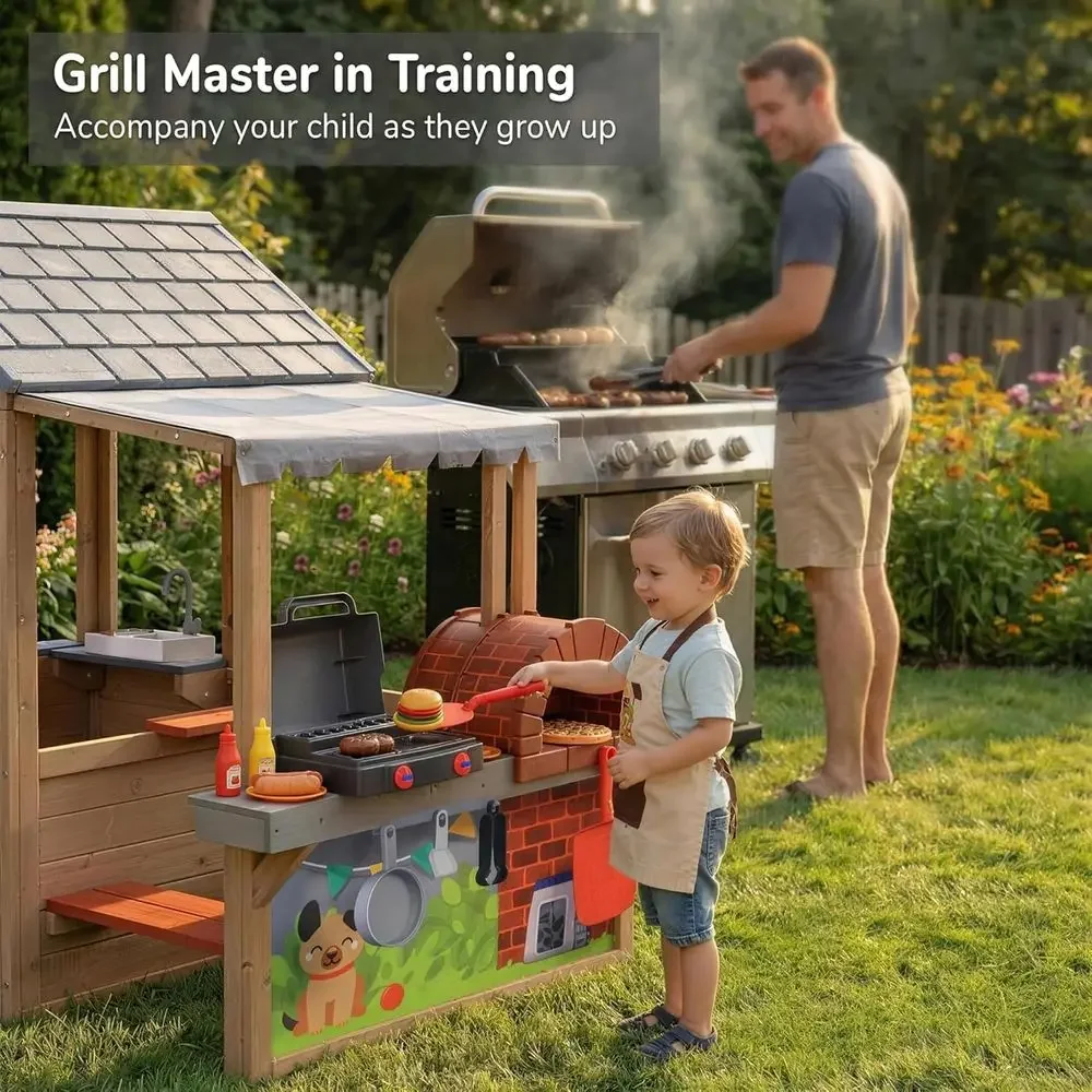 Kids Outdoor Wooden Playhouse, - đánh giá và giá Kids Outdoor Wooden Table