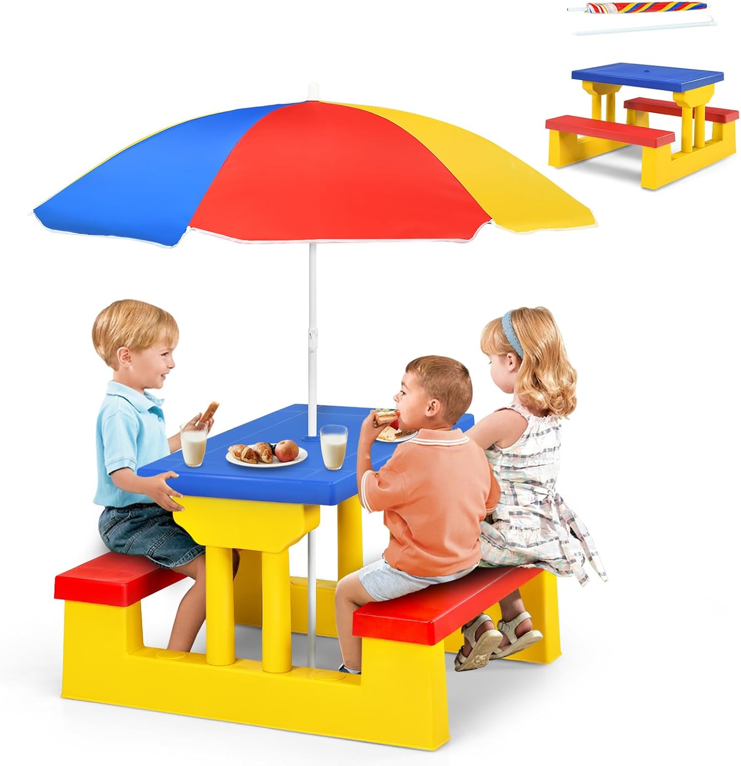 ARMILE Kids Picnic Table, Kids - đánh giá và giá Kids Outdoor Umbrella For Table