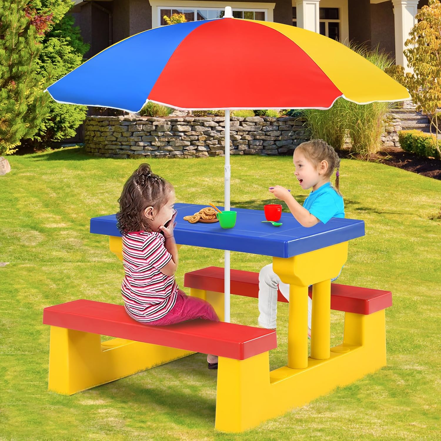 ARMILE Kids Picnic Table, Kids - đánh giá và giá Kids Outdoor Umbrella For Table