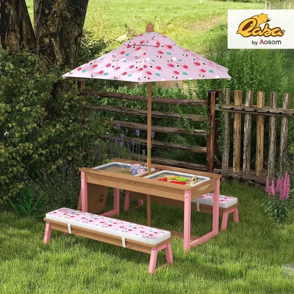 Wooden Picnic Table Set with U - đánh giá và giá Kids Outdoor Umbrella For Table