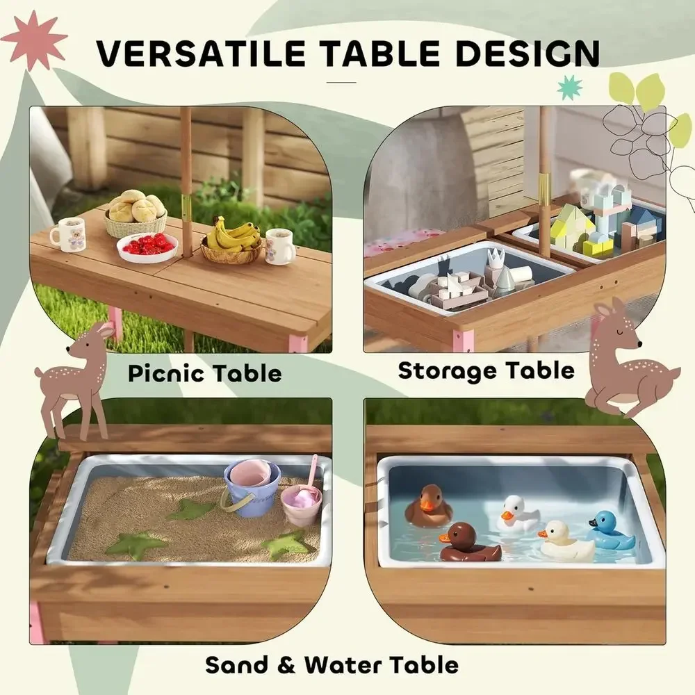 Wooden Picnic Table Set with U - đánh giá và giá Kids Outdoor Umbrella For Table
