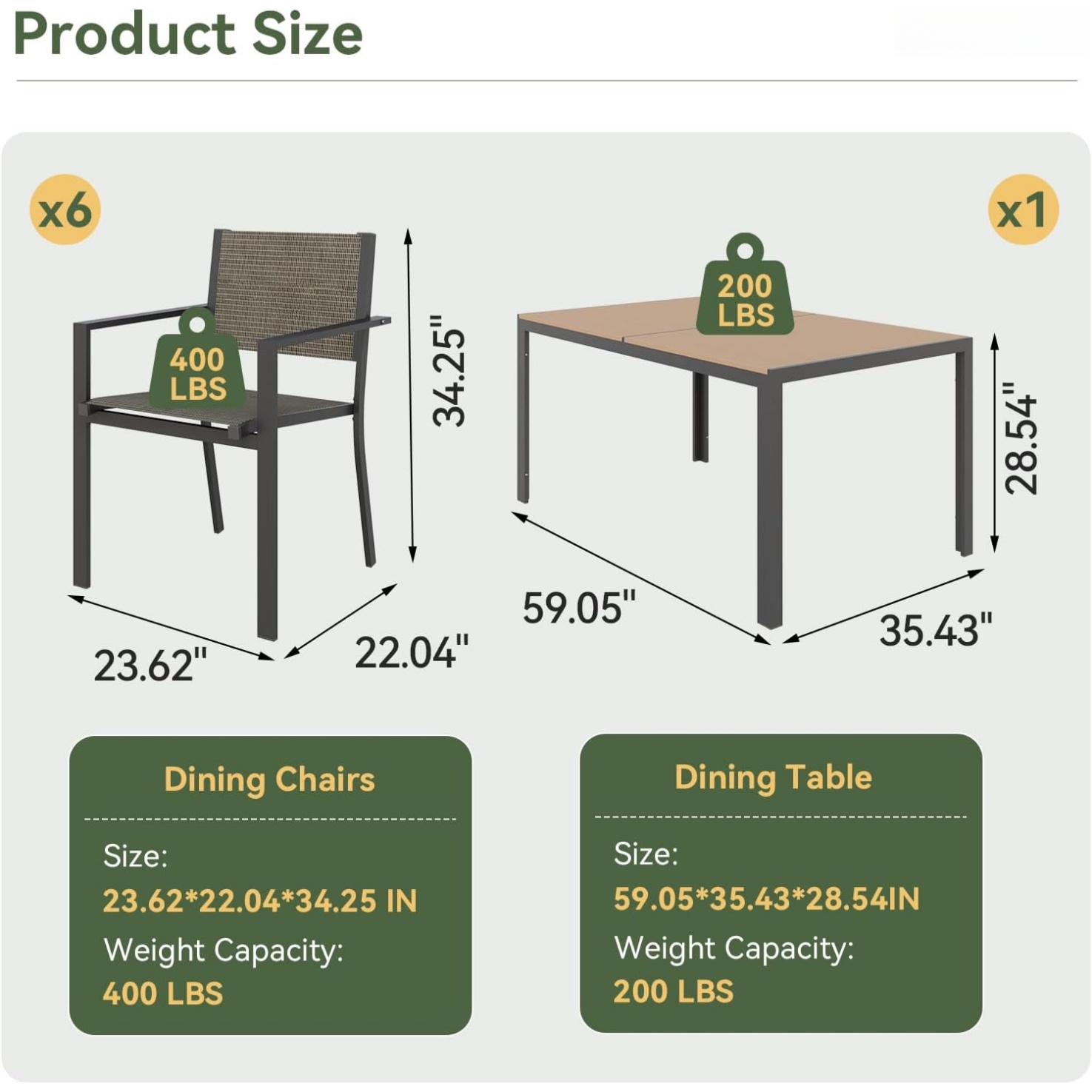 Aoxun 7 Piece Patio Dining Set - đánh giá và giá Kids Outdoor Dining Table
