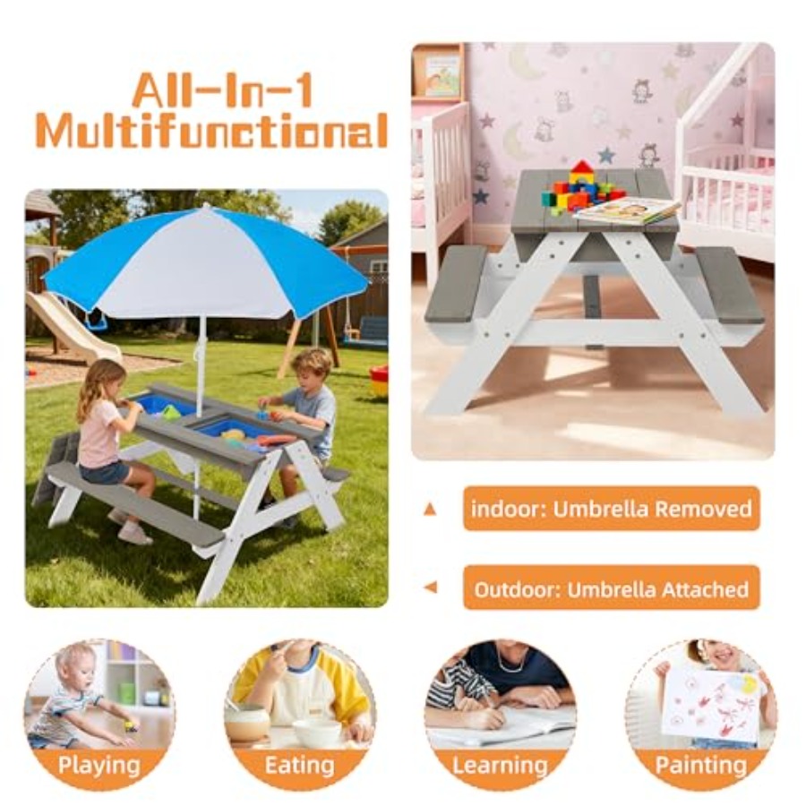 Outdoor backyard patio picnic  - đánh giá và giá Kids Outdoor Umbrella For Table