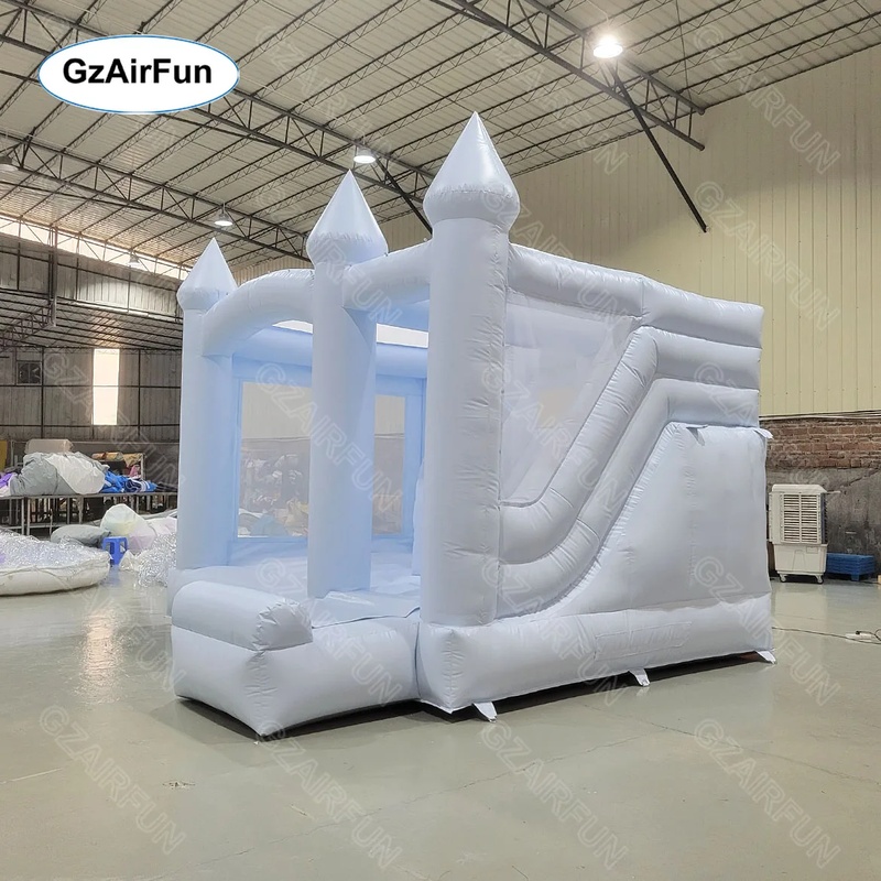 White Bouncy Castle Wedding In - đánh giá và giá Kids Outdoor House With Slide