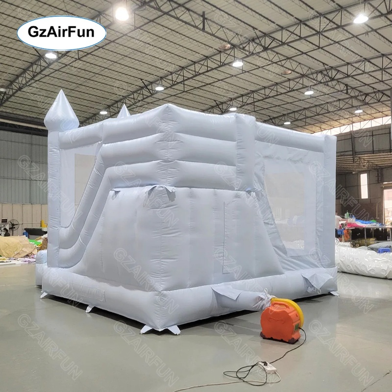 White Bouncy Castle Wedding In - đánh giá và giá Kids Outdoor House With Slide