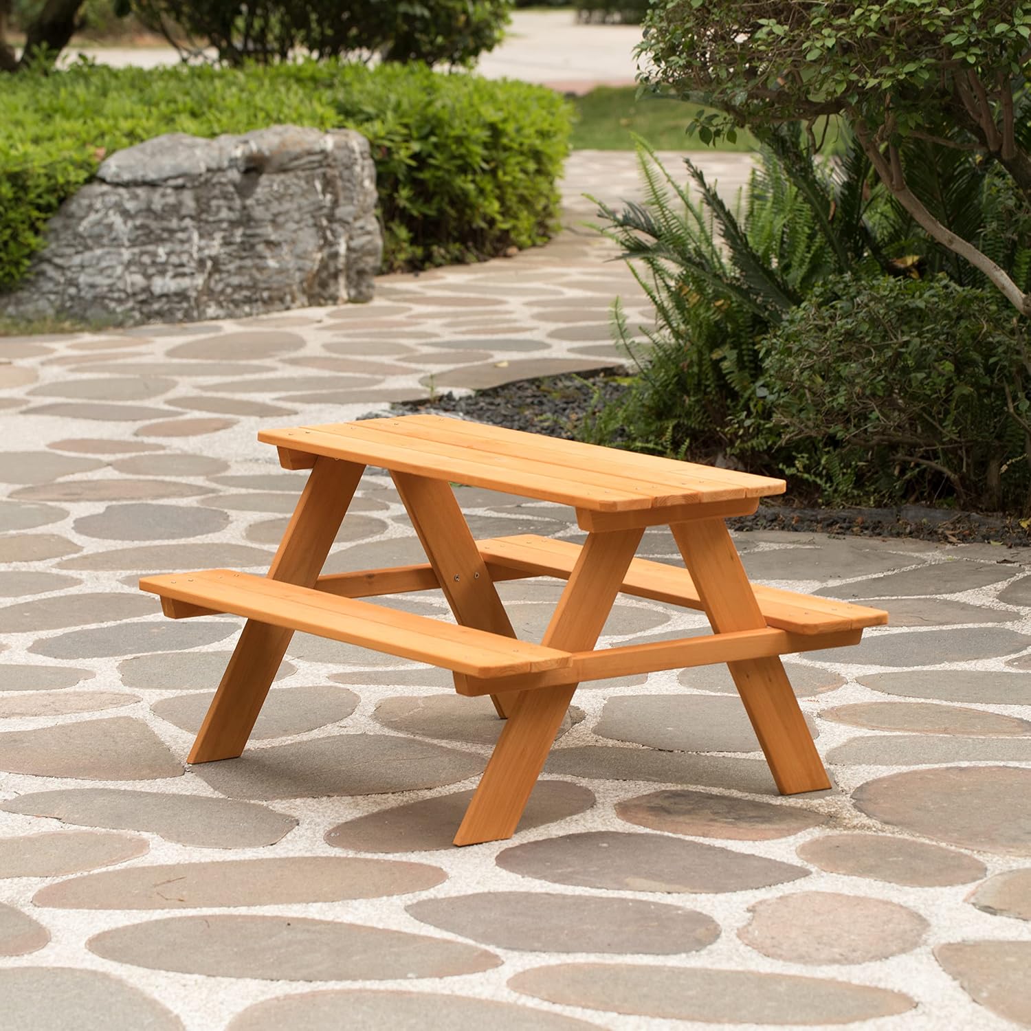 , Stained Wooden Kids Outdoor  - đánh giá và giá Kids Outdoor Wooden Table