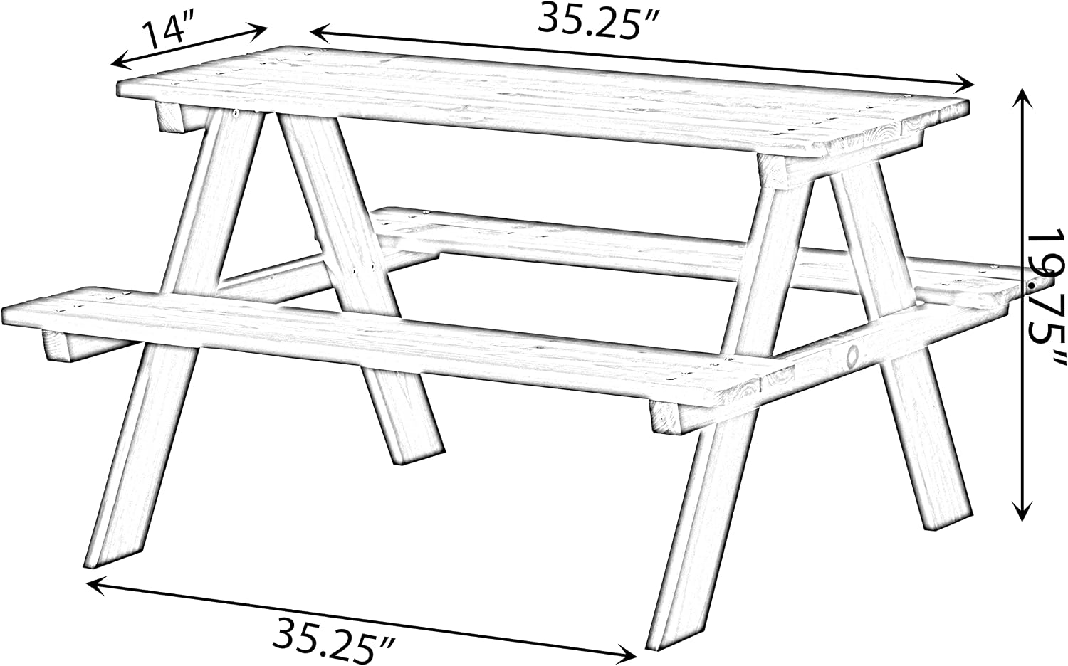 , Stained Wooden Kids Outdoor  - đánh giá và giá Kids Outdoor Wooden Table