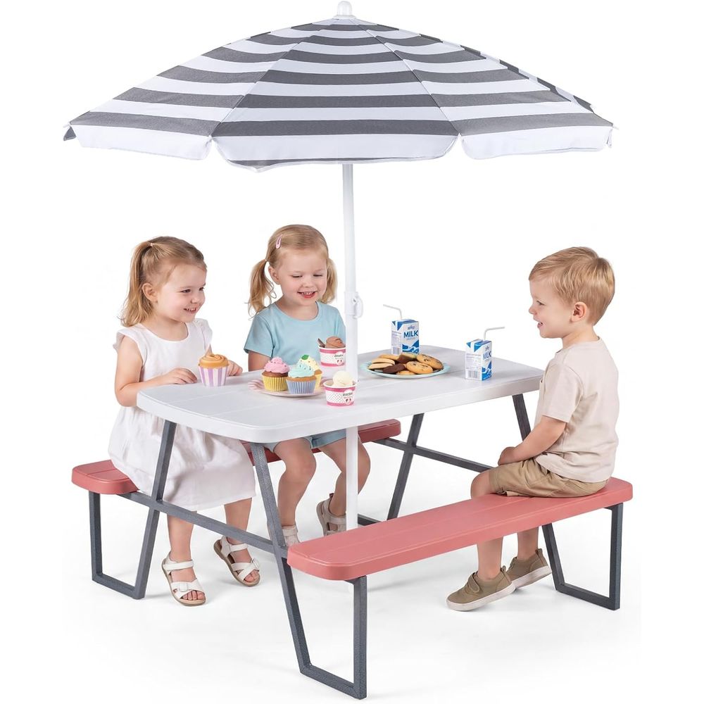 Kids Picnic Table, Toddler Out - đánh giá và giá Kids Outdoor Umbrella For Table