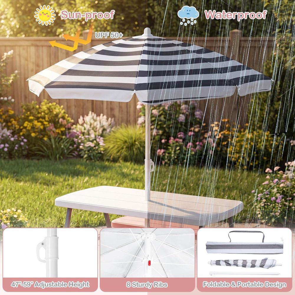 Kids Picnic Table, Toddler Out - đánh giá và giá Kids Outdoor Umbrella For Table